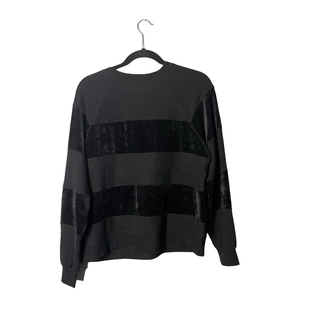 Peyton Jensen Super Soft Velvet Velour Striped Stretchy Crewneck Sweater Small - Picture 2 of 5